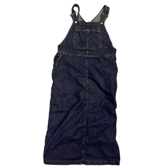 Vintage Y2K Riveted by Lee Denim Overall Dress Size M Women's Dark Wash - Picture 1 of 5